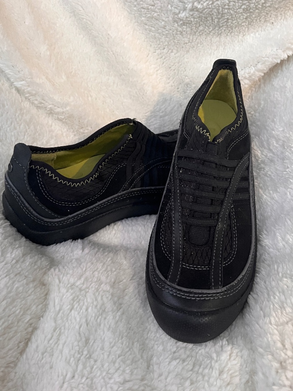 Clarks Privo "Ebi" Black Leather Bungee Comfort Slip-On Sneakers - Size 6.5M buy